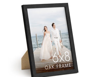 Black Oak 6x8 Picture Frame: Modern Vertical Photo Display