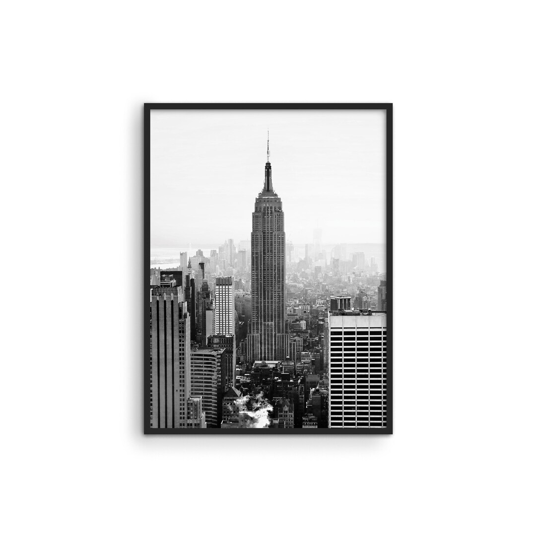 New York Poster Gray Empire State - by Haus and Hues | NYC Wall Art New ...