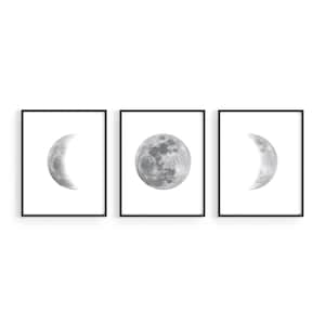 Haus and Hues Moon Phases Wall Art for Bedroom - Set of 3 Moon Phases Prints | Stages of the Moon Art Prints (Framed/Unframed)
