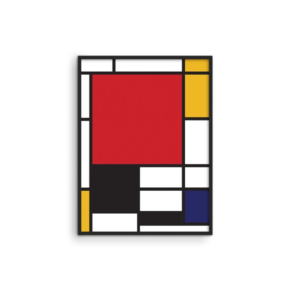 Piet Mondrian Geometric Art - Etsy