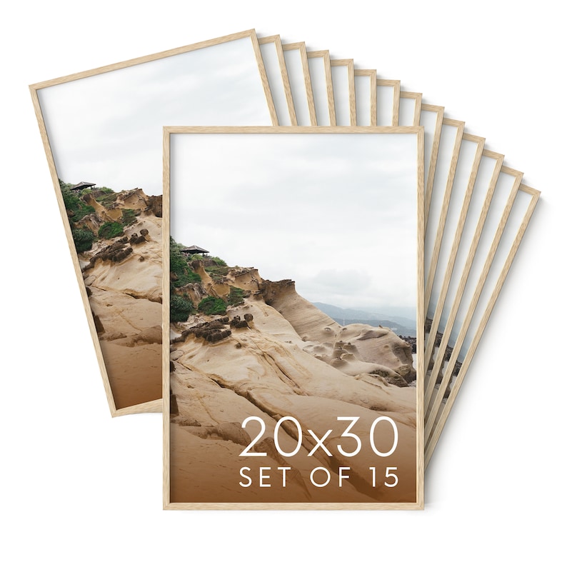 Natural Oak Wood 20x30 Picture Frame 20x30 Beige set 15