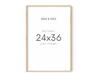 Haus and Hues 24"x36" Beige Oak Wood Frames Set - 24x36 Natural Wood Frames for Posters, 24x36 Frame Wood, 24x36 Poster Frames for Wall