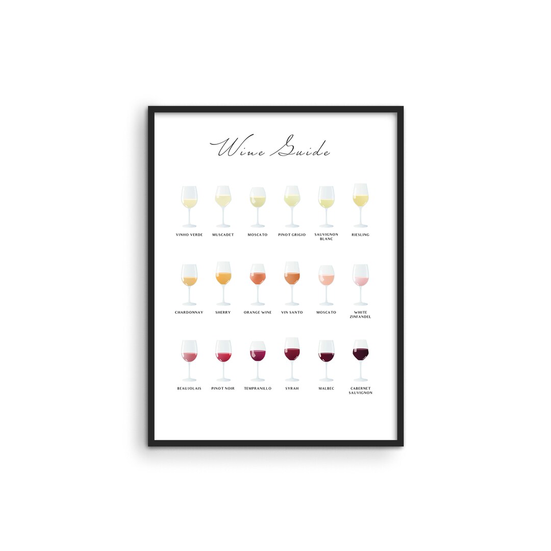 Wine Poster Wine Prints Wall Art by Haus and Hues Wine Decor for