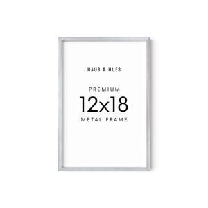 Cadre photo 12 x 18 en aluminium argenté – oeuvre d'art murale moderne