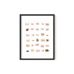 Funny Bathroom Butts Collage Art Print - Haus and Hues