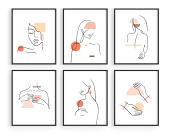 Minimalist Woman Line Art Prints: Abstract Modern Decor (Framed/Unframed)