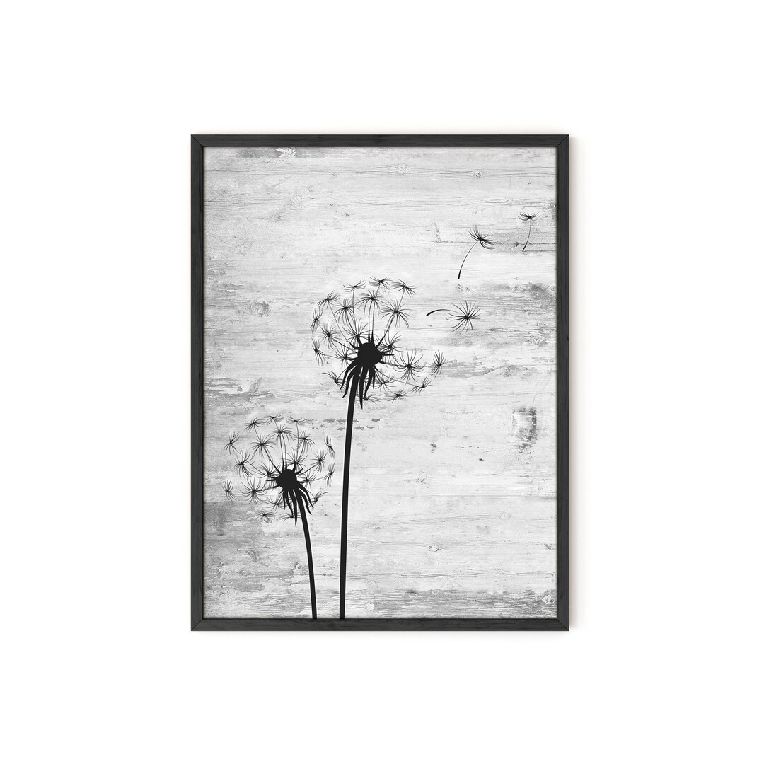Haus and Hues Dandelion Wall Art Botanical Poster, Plant Pictures Wall