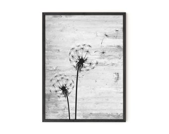 Dandelion Botanical Art Print: Vintage Floral Wall Decor