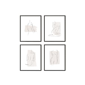 Haus and Hues Line Art Wall Decor - Line Drawing Wall Art, Art Prints Minimalist, Minimalist Line Art Wall Decor, Line Art Print