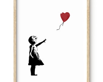 Banksy Girl With the Red Balloon - Etsy