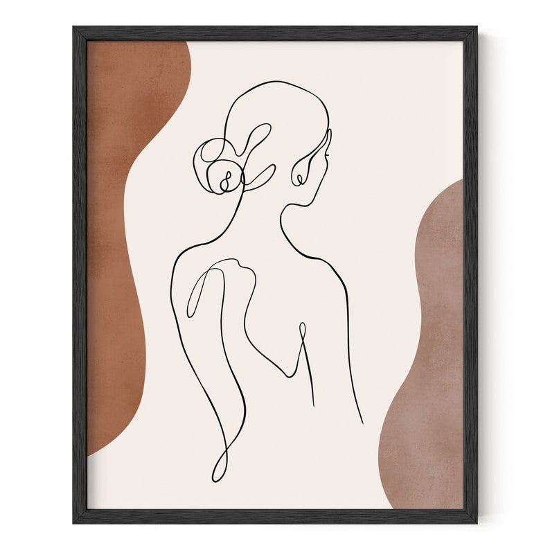 Minimalist Wall Art Woman Art Print By Haus and Hues Female Figure Wall Art Minimalist Line Art Neutral Wall Art 12x16 Unframed