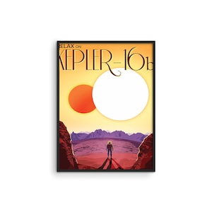 Kepler 16b Space Posters for Room -by Haus and Hues, Nasa JPL Posters Space Decor, Visions of the Future Poster Vintage