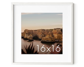 16x16 White Wood Picture Frame with 12x12 Mat