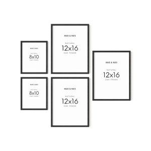 Black Oak Picture Frame Set: Gallery Wall Decor (8x10, 12x16)