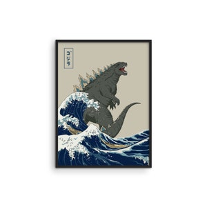 Haus and Hues Godzilla Poster Japanese Wall Art Godzilla Posters for Walls Japanese Art Godzilla Posters Godzilla Wall Art