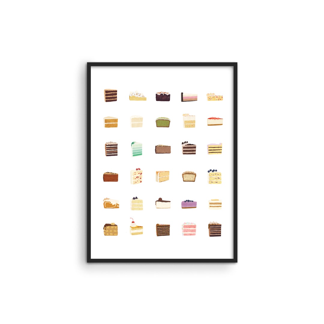 Cake Slice Art Print: Sweet Kitchen Wall Decor - Etsy