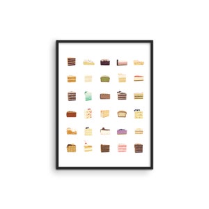 Pieces of Cake Kitchen Wall Art - By Haus and Hues | Gifts for Bakers Pastry Art Chef Art Cake Decor Cake Wall Art