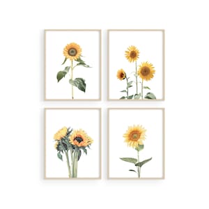 Haus and Hues Sunflower Wall Decor and Sunflower Posters - Sunflower Bedroom Decor, Sunflower Paintings for Wall, Yellow Wall Art