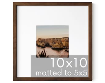 Walnut Wood 10x10 Picture Frame: Square Oak Photo Frames