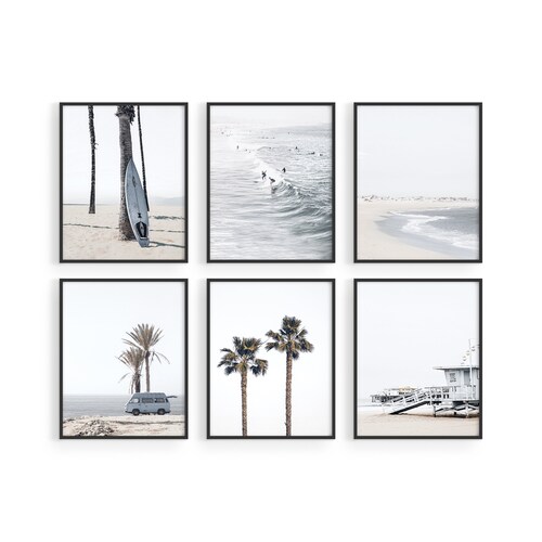 Set of 3 Beach Prints DIGITAL DOWNLOAD Surf Wall Art Palm Etsy