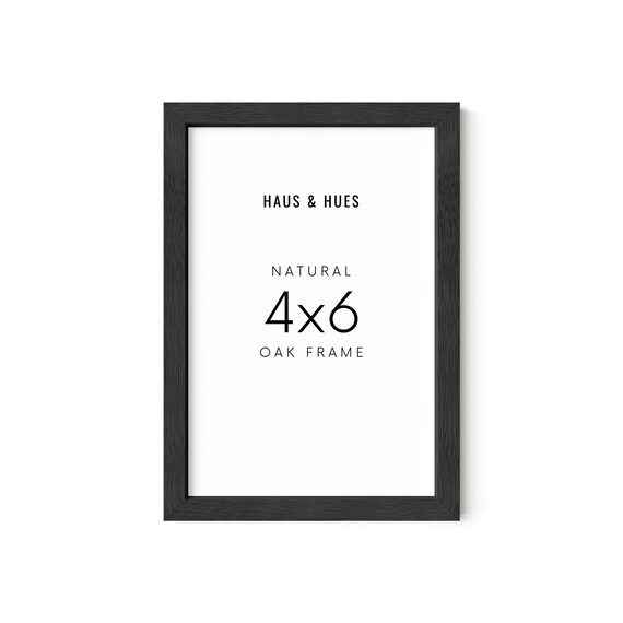 HAUS AND HUES 4 X 6 Picture Frame Wood Set of 1 4x6 Frame Black, 4 by 6  Picture Frame, Black Photo Frame 4x6, Wall Frame 4x6 