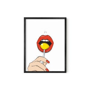 Haus and Hues Sexy Wall Art - Lips Wall Art Sexy Wall Decor Pictures for Bedroom Wall, Pop Art Wall Prints Aesthetic, Sexy Bedroom Wall Art