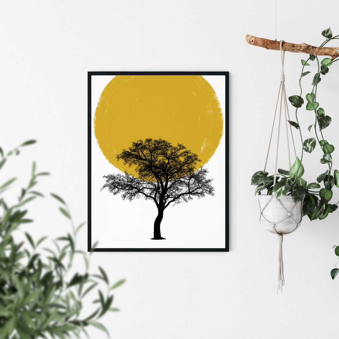 Sun Art Print Yellow Wall Decor by Haus and Hues Mid Etsy