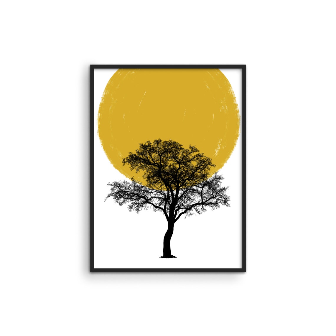 Sun Art Print Yellow Wall Decor by Haus and Hues Mid Etsy
