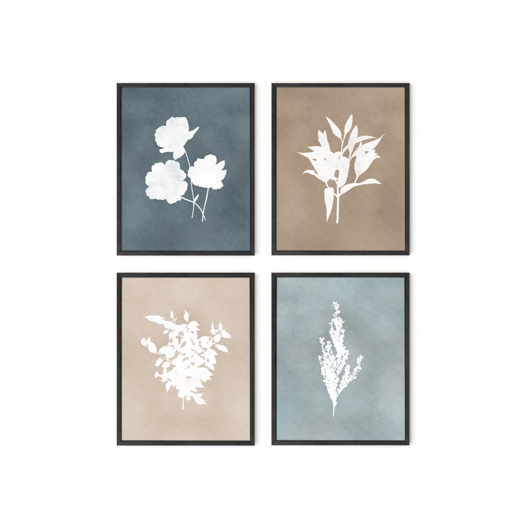 Vintage Botanical Prints: Set of 4 Floral Wall Art - Etsy