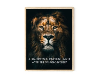 Lion Inspirational Poster: Motivational Wall Art