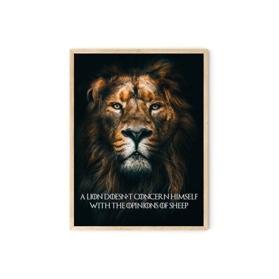 Lion Inspirational Poster: Motivational Wall Art - Etsy
