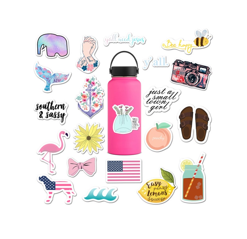 20 Pack Preppy and Trendy Hydro Flask Stickers for Water Etsy