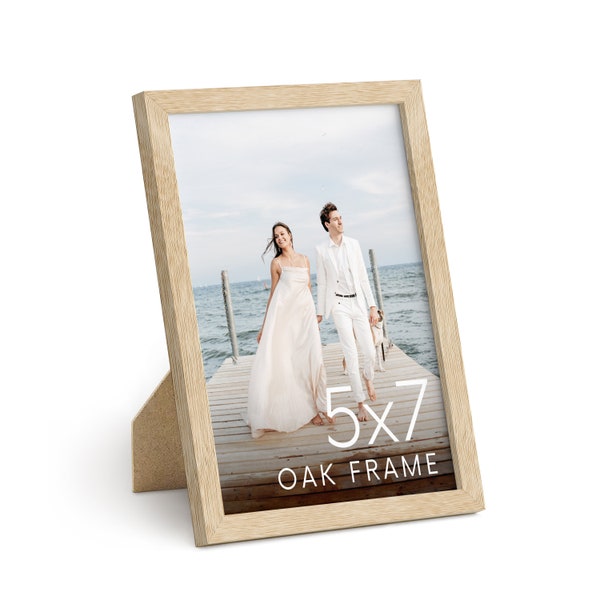 HAUS AND HUES 5x7 Wood Picture Frame - Set of 1 Natural Wood Frame, Beige 5x7 Picture Frame Wood for Poster,5x7 Photo Frame