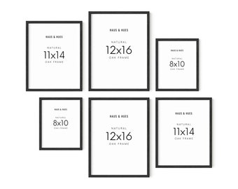 Haus and Hues Black Frames for Gallery Wall - Set of 6 Picture Collage Frames for Wall Picture (Two 8x10, Two 11x14, Two 12x16 Framed Black)