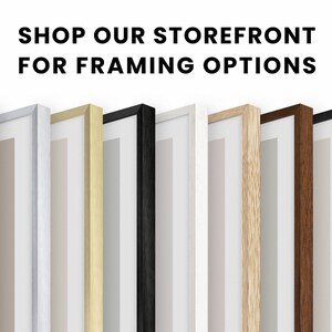 May include: A selection of picture frames in various colours and styles, including white, silver, gold, black, natural wood, and brown wood. Shop our storefront for framing options.