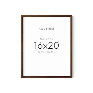 Haus and Hues Walnut Rustic Wood Wall Photo Frames - Set of 1 16x20 Picture Frames for Wall, 16x20 Wood Picture Frames (Walnut Oak Frame)