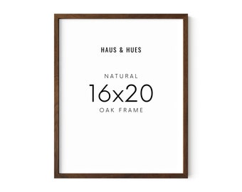 Haus and Hues Walnut Rustic Wood Wall Photo Frames - Set of 1 16x20 Picture Frames for Wall, 16x20 Wood Picture Frames (Walnut Oak Frame)