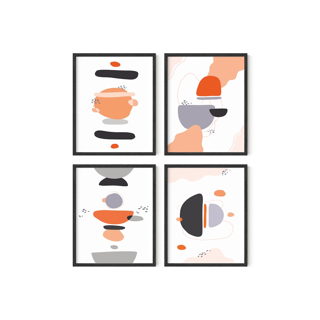 Geometric Abstract Art Print Set: Modern Minimalist Wall Decor - Etsy
