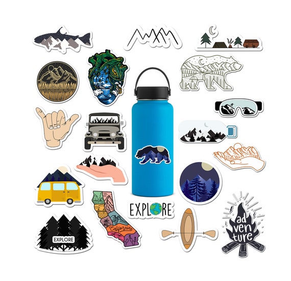 20 Pack Outdoors Hydro Flask Stickers 