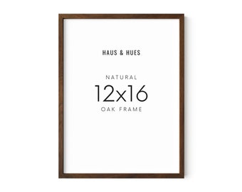 Haus and Hues Walnut Natural Wood Frame Set - 12x16 Picture Frames for Wall, Frame for 12x16 Print, Wall Picture Frames 12x16 Family Picture