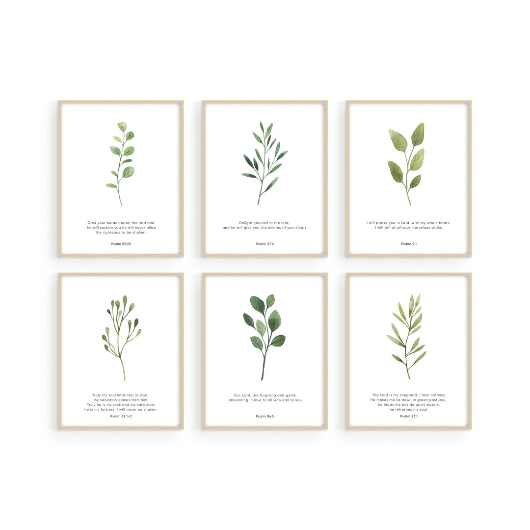 Bible Verse Wall Art Prints: Set of 6 Christian Scripture Decor - Etsy