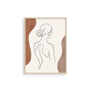 Minimalist Wall Art Woman Art Print By Haus and Hues Female Figure Wall Art Minimalist Line Art Neutral Wall Art image 1