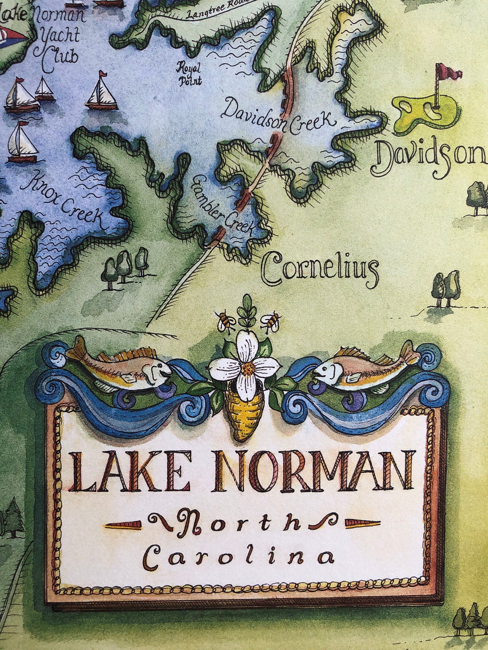 Lake Norman North Carolina Decor Map - Etsy