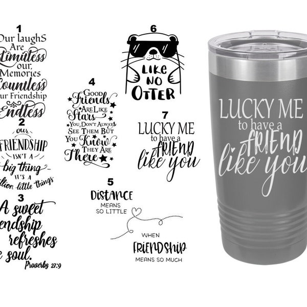 Friendship Themed Laser Engraved Travel Mugs, Can be Personalized, 20 oz. Polar Camel, Insulated, Stainless Steel, Personalized Travel Mug