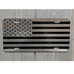 American Flag Laser Engraved License Plate, Laser Engraved License Plate, Vanity Plates, Patriotic License Plate, American Flag Gifts