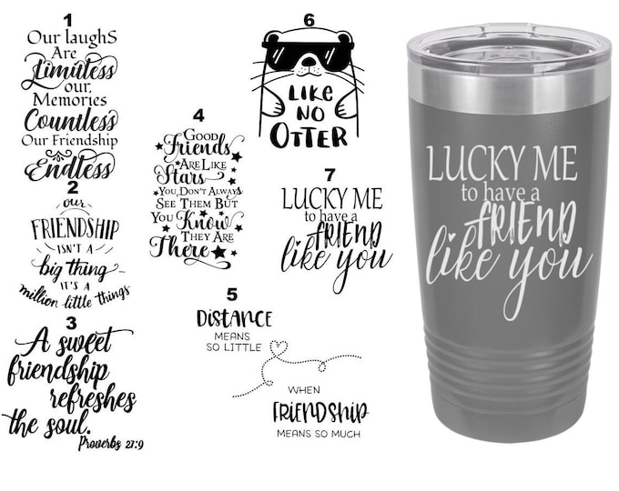 Friendship Themed Laser Engraved Travel Mugs, Can be Personalized, 20 oz. Polar Camel, Insulated, Stainless Steel, Personalized Travel Mug