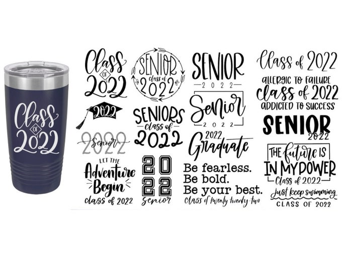 Graduation Themed Laser Engraved Travel Mugs, Can be Personalized, 20 oz. Polar Camel, Insulated, Stainless Steel, Personalized Travel Mug