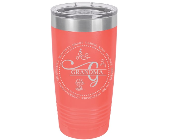 Smart Caring Kind Grandma Laser Engraved Travel Mugs, Can be Personalized, 20 oz. Polar Camel Insulated, Stainless Steel, Grandma Gifts