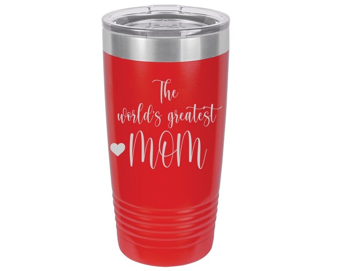 World's Greatest Mom Laser Engraved Travel Mugs, Can be Personalized, 20 oz. Polar Camel, Insulated, Stainless Steel, Mom Gifts, Mom Mug
