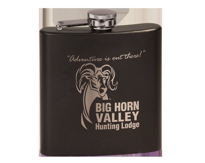 Personalized Matte Black Flask, Your Choice of Image/Words, Custom Flask,Laser Engraved Flask,Personalized Gifts,Groomsmens Gifts,Mens Gifts